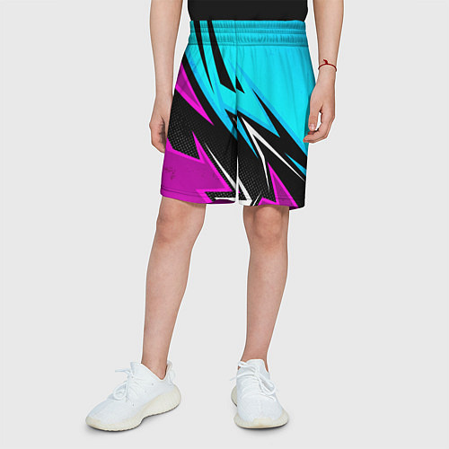 Детские шорты Неоновая униформа для зала / 3D-принт – фото 3