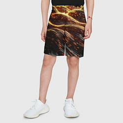 Шорты детские Золотые волны, цвет: 3D-принт — фото 2