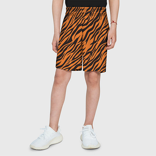 Детские шорты Полоски тигра - tiger / 3D-принт – фото 3
