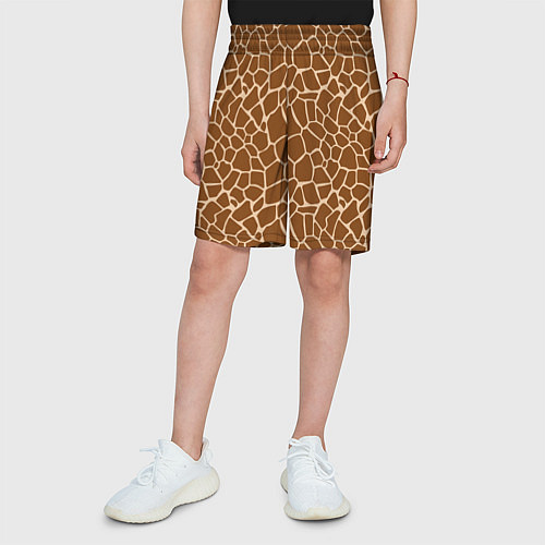 Детские шорты Пятнистая шкура жирафа / 3D-принт – фото 3