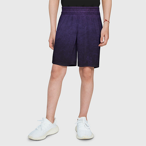 Детские шорты Фиолетово-черный градиент / 3D-принт – фото 3