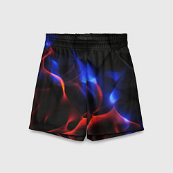 Шорты детские Красное и синие свечение от черных плит, цвет: 3D-принт