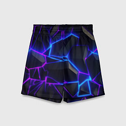 Шорты детские Синий и фиолетовый неон, цвет: 3D-принт
