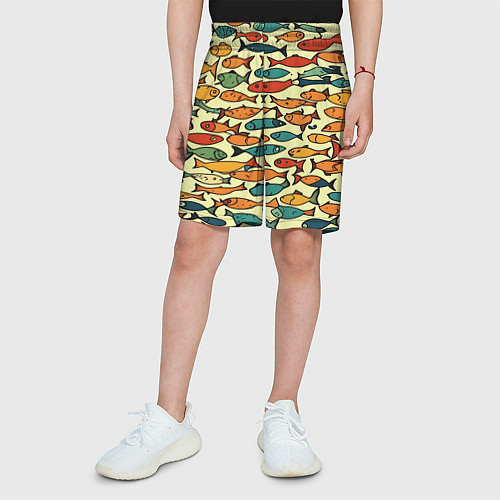 Детские шорты Стайка рыбок / 3D-принт – фото 3