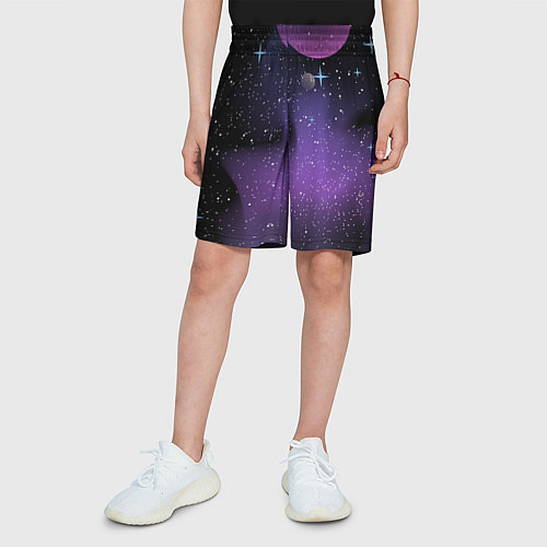 Детские шорты Фон космоса звёздное небо / 3D-принт – фото 3