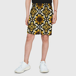 Шорты детские Витражная лилия узор, цвет: 3D-принт — фото 2