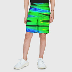Шорты детские Green blut geometry, цвет: 3D-принт — фото 2