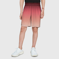 Шорты детские Градиент красно-бежевый, цвет: 3D-принт — фото 2