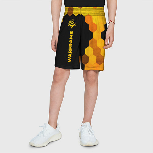 Детские шорты Warframe - gold gradient по-вертикали / 3D-принт – фото 3