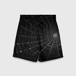 Шорты детские Паутина на черном фоне, цвет: 3D-принт