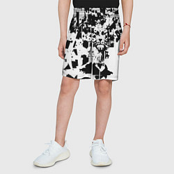 Шорты детские Морда льва - абстракция, цвет: 3D-принт — фото 2