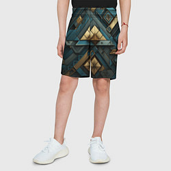 Шорты детские Геометрический узор в египетском стиле, цвет: 3D-принт — фото 2