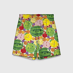 Шорты детские Suika game паттерн, цвет: 3D-принт