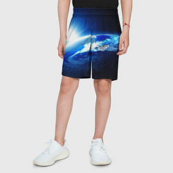 Шорты детские Восход солнца в космосе, цвет: 3D-принт — фото 2