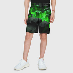 Шорты детские Глубина зеленых плоскостей, цвет: 3D-принт — фото 2