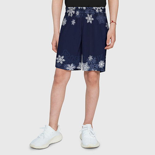 Детские шорты Воздушные снежинки / 3D-принт – фото 3