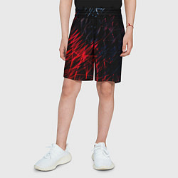 Шорты детские Красно чёрные узоры, цвет: 3D-принт — фото 2