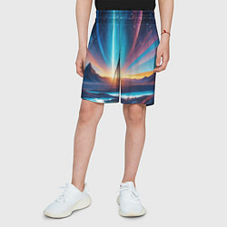 Шорты детские Фантастический пейзаж со вспышкой, цвет: 3D-принт — фото 2