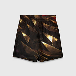 Шорты детские Золотые камни абстракт, цвет: 3D-принт