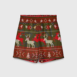 Шорты детские Рождественский орнамент, цвет: 3D-принт