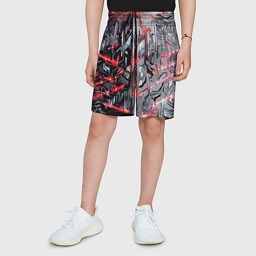 Детские шорты Адский доспех в царапинах / 3D-принт – фото 3
