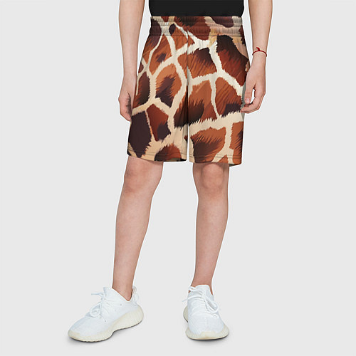 Детские шорты Пятнистый мех жирафа / 3D-принт – фото 3