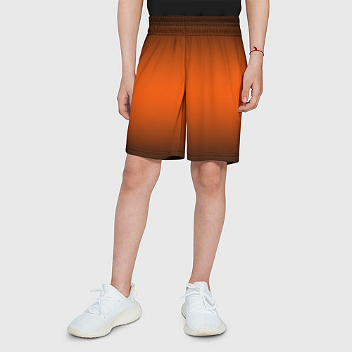 Детские шорты Градиент чёрно-оранжевый / 3D-принт – фото 3