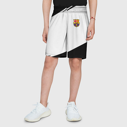 Детские шорты Barcelona краски чёрные спорт / 3D-принт – фото 3