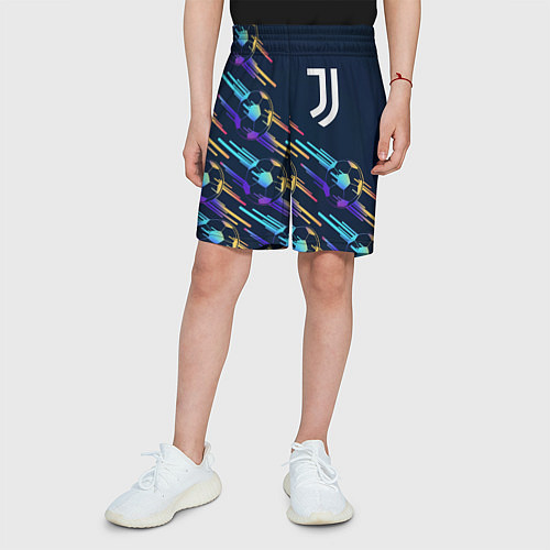 Детские шорты Juventus градиентные мячи / 3D-принт – фото 3