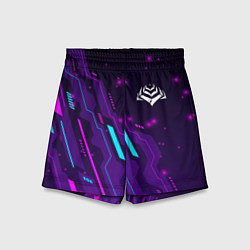 Шорты детские Warframe neon gaming, цвет: 3D-принт
