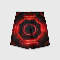 Шорты детские Nvidia style black and red neon, цвет: 3D-принт