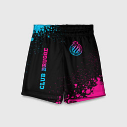 Детские шорты Club Brugge - neon gradient вертикально