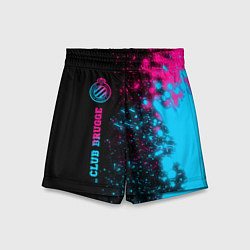 Шорты детские Club Brugge - neon gradient по-вертикали, цвет: 3D-принт
