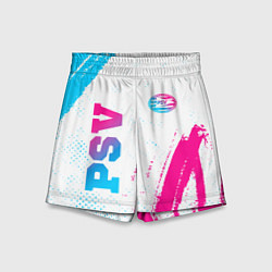 Шорты детские PSV neon gradient style вертикально, цвет: 3D-принт