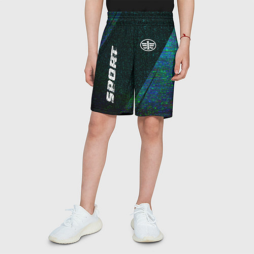 Детские шорты FAW sport glitch blue / 3D-принт – фото 3
