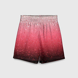 Шорты детские Градиент розово-чёрный брызги, цвет: 3D-принт