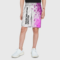 Шорты детские Manchester United pro football по-вертикали, цвет: 3D-принт — фото 2