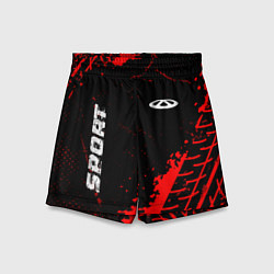 Шорты детские Chery red sport tires, цвет: 3D-принт