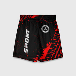 Шорты детские Mercedes red sport tires, цвет: 3D-принт