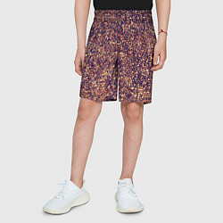 Шорты детские Драгоценный фиолетово-медный абстракция, цвет: 3D-принт — фото 2