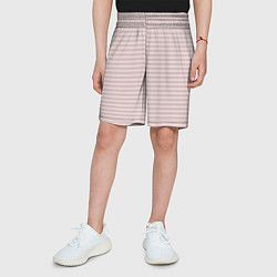 Шорты детские Бледный серо-розовый в полоску, цвет: 3D-принт — фото 2