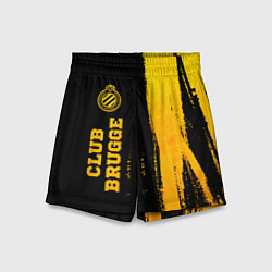 Шорты детские Club Brugge - gold gradient по-вертикали, цвет: 3D-принт