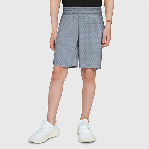 Детские шорты Серо-синий паттерн / 3D-принт – фото 3