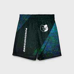 Шорты детские Danganronpa glitch blue, цвет: 3D-принт