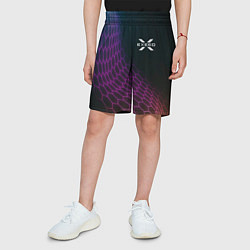 Шорты детские Exeed neon hexagon, цвет: 3D-принт — фото 2