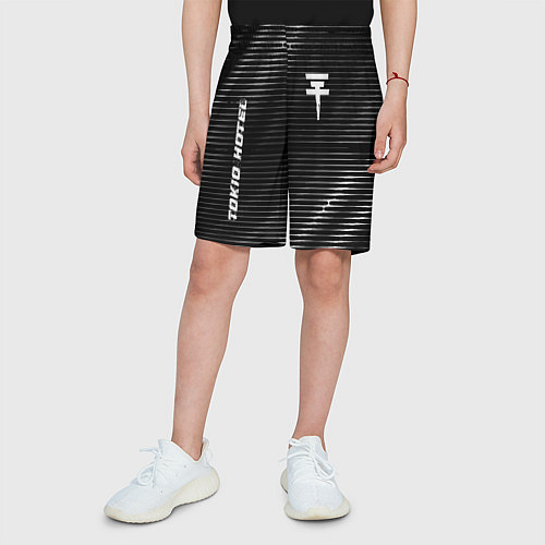 Детские шорты Tokio Hotel metal rock lines / 3D-принт – фото 3