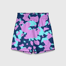 Шорты детские Паттерн с сиреневыми и голубыми пятнами, цвет: 3D-принт