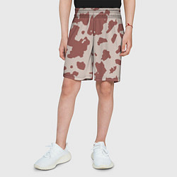 Шорты детские Коровий паттерн коричневого цвета, цвет: 3D-принт — фото 2