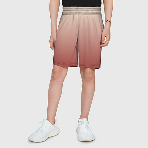 Детские шорты Градиент бежевый в красный / 3D-принт – фото 3