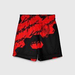 Шорты детские Cyberpunk 2077 кибер броня, цвет: 3D-принт